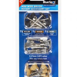 Blue Spot 27pc Mini Wire Brush Rotary Accessory Set
